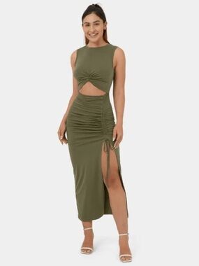 NWT, Halara Capulet Olive Midi Dress size M